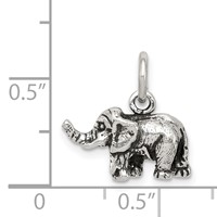 Sterling Silver Antiqued Elephant Charm view 4
