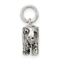 Sterling Silver Antiqued Elephant Charm view 2