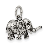 Sterling Silver Antiqued Elephant Charm view 5