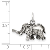 Sterling Silver Antiqued Elephant Charm view 4