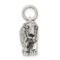 Sterling Silver Antiqued Elephant Charm view 2
