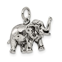 Sterling Silver Antiqued Elephant Charm view 5