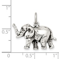 Sterling Silver Antiqued Elephant Charm view 4