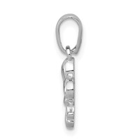 Sterling Silver Rhodium Plated Fleur De Lis Pendant view 2