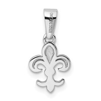 Sterling Silver Rhodium Plated Fleur De Lis Pendant view 3