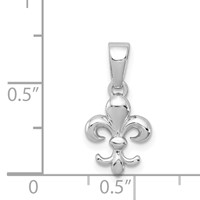 Sterling Silver Rhodium Plated Fleur De Lis Pendant view 4