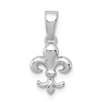 Sterling Silver Rhodium Plated Fleur De Lis Pendant view 1