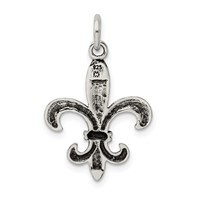 Sterling Silver Antiqued Fleur De Lis Charm view 3