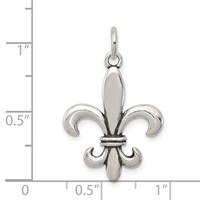 Sterling Silver Antiqued Fleur De Lis Charm view 4
