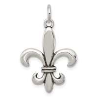 Sterling Silver Antiqued Fleur De Lis Charm view 1