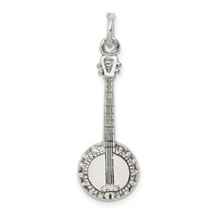 Sterling Silver Banjo Charm view 1