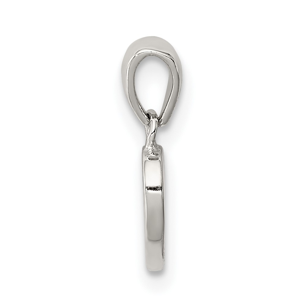 Sterling Silver Rhodium-plated Polished Heart Pendant (QC7899)