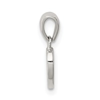 Sterling Silver Rhodium-plated Polished Heart Pendant view 2