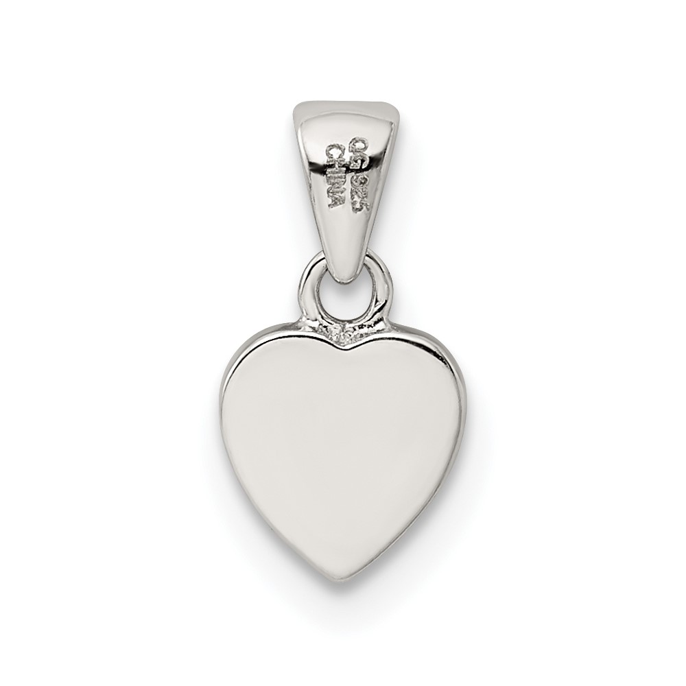Sterling Silver Rhodium-plated Polished Heart Pendant (QC7899)