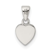 Sterling Silver Rhodium-plated Polished Heart Pendant view 3