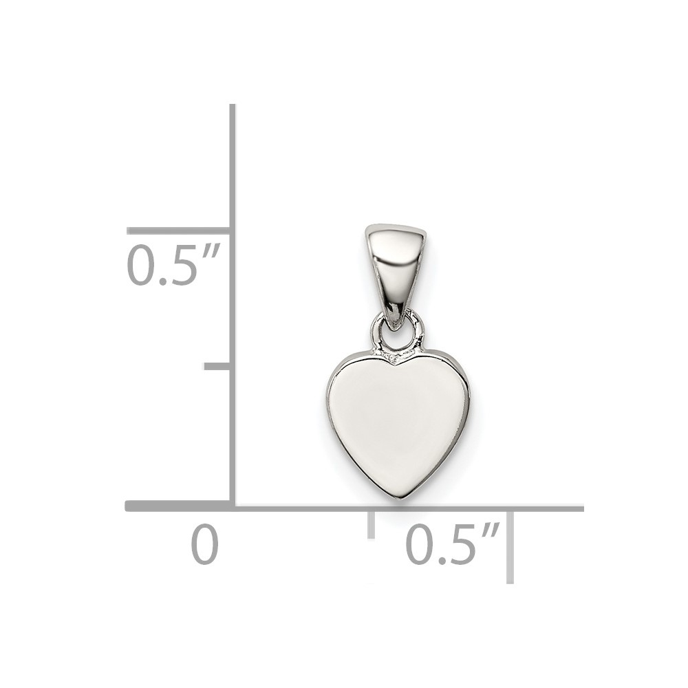 Sterling Silver Rhodium-plated Polished Heart Pendant (QC7899)