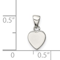 Sterling Silver Rhodium-plated Polished Heart Pendant view 4