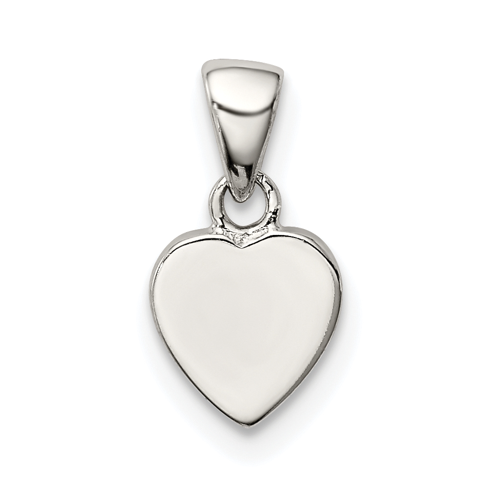 Sterling Silver Rhodium-plated Polished Heart Pendant (QC7899)
