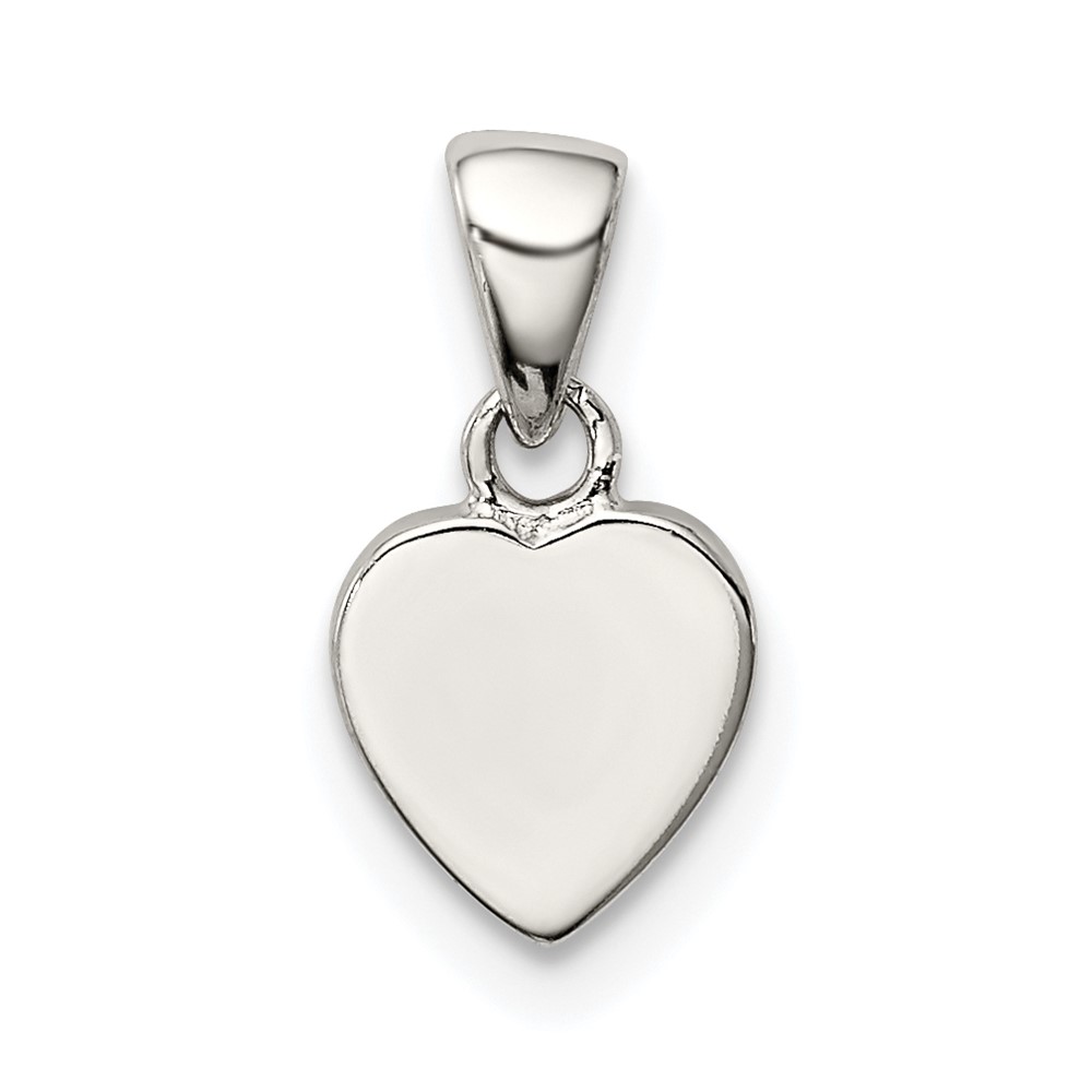 Sterling Silver Rhodium-plated Polished Heart Pendant (QC7899)
