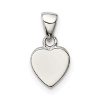 Sterling Silver Rhodium-plated Polished Heart Pendant view 1