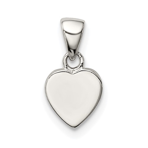 Sterling Silver Rhodium-plated Polished Heart Pendant
