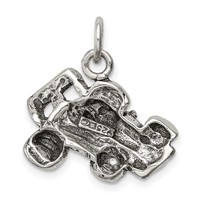 Sterling Silver Antiqued Go Kart Racer Charm view 4