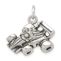 Sterling Silver Antiqued Go Kart Racer Charm view 1