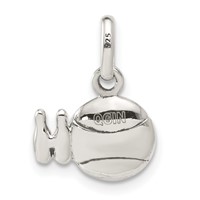 Sterling Silver Antiqued Bowling Ball and Pins Charm view 3