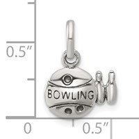 Sterling Silver Antiqued Bowling Ball and Pins Charm view 4
