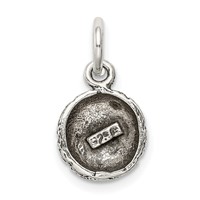 Sterling Silver Antiqued Basketball Charm view 4
