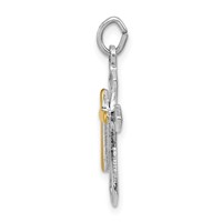 Sterling Silver Platinum-plated & Vermeil Cross Pendant view 2