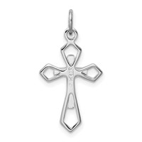 Sterling Silver Platinum-plated & Vermeil Cross Pendant view 4