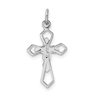 Sterling Silver Platinum-plated Polished Epoxy & Gold-plated Cross Pendant view 3