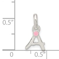 Sterling Silver Letter a with Enamel Pendant view 3