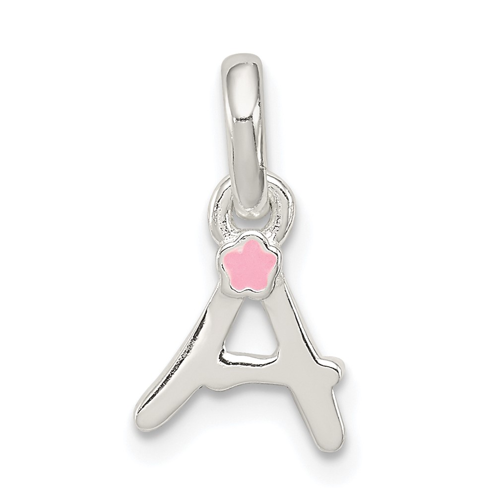 Sterling Silver Letter a with Enamel Pendant