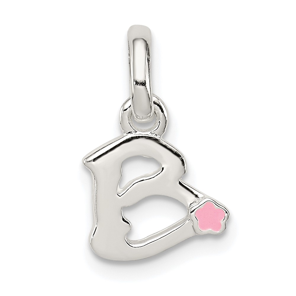 Sterling Silver Letter B with Enamel Pendant (QC7935B)