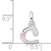 Sterling Silver Letter C Pendant with Enamel view 3