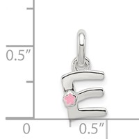 Sterling Silver Letter E Pendant with Enamel view 4