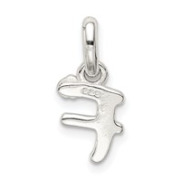 Sterling Silver Letter F Pendant with Enamel view 3