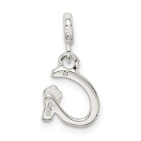 Sterling Silver Letter G Pendant with Enamel view 3