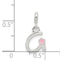Sterling Silver Letter G Pendant with Enamel view 4