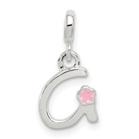 Sterling Silver Letter G Pendant with Enamel view 1