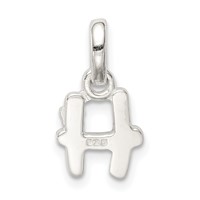 Sterling Silver Letter H Pendant with Enamel view 3