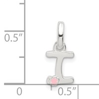 Sterling Silver Letter I with Enamel Pendant view 4