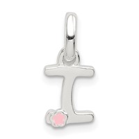 Sterling Silver Letter I with Enamel Pendant view 1