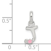 Sterling Silver Letter J Pendant with Enamel view 4