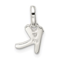 Sterling Silver Letter K Pendant with Enamel view 3