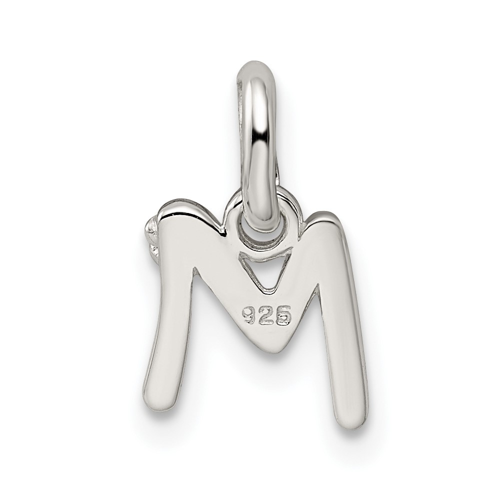 Sterling Silver Letter M with Enamel Pendant (QC7935M)