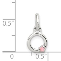 Sterling Silver Letter O Pendant with Enamel view 4