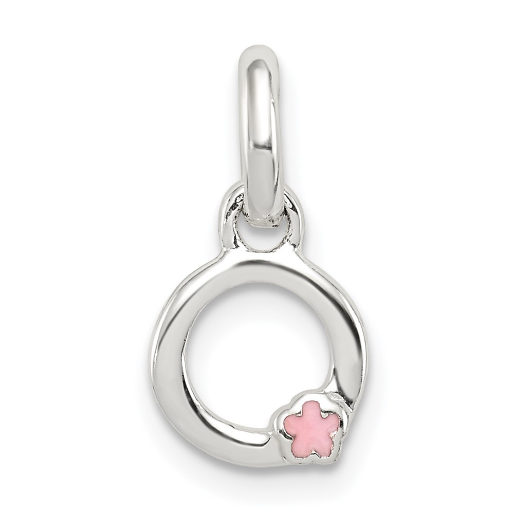 Sterling Silver Letter O Pendant with Enamel